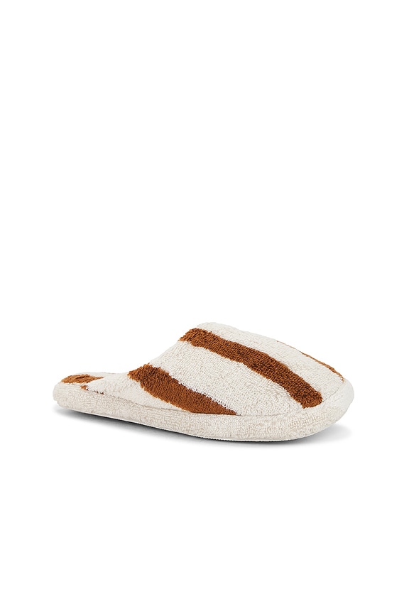 view 2 of 5 Terry Stripe Slippers in Bone & Tobacco