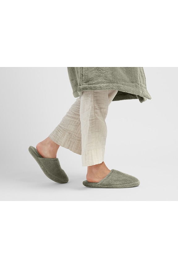 view 2 of 2 Classic Turkish Cotton Slippers in Moss