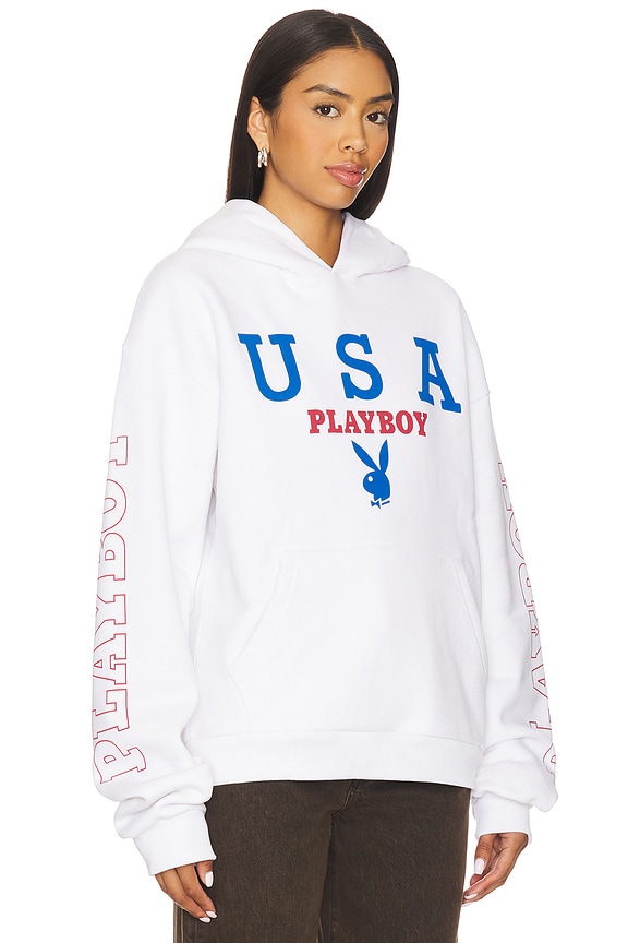 view 2 of 4 USA Hoodie in White