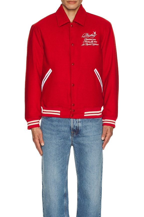 view 4 of 5 Est. LA Varsity Jacket in Red