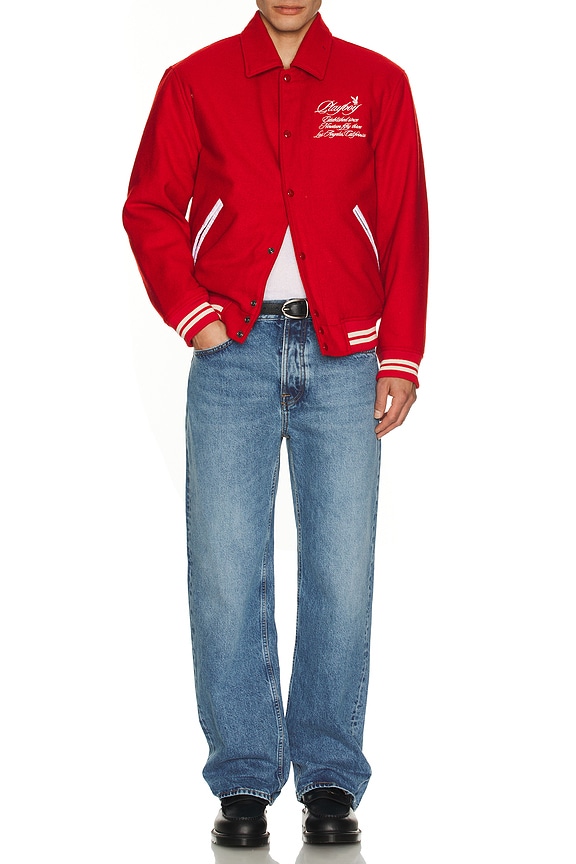 view 5 of 5 Est. LA Varsity Jacket in Red