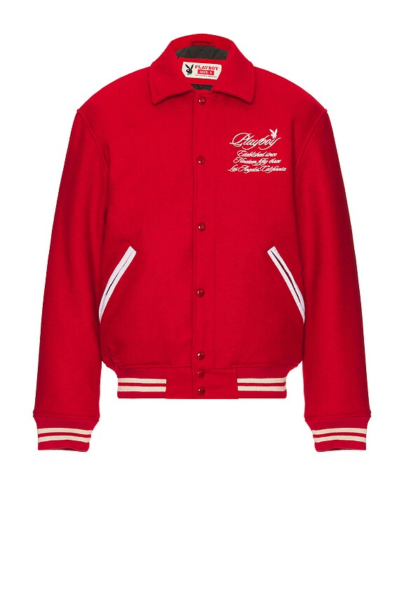 view 1 of 5 Est. LA Varsity Jacket in Red