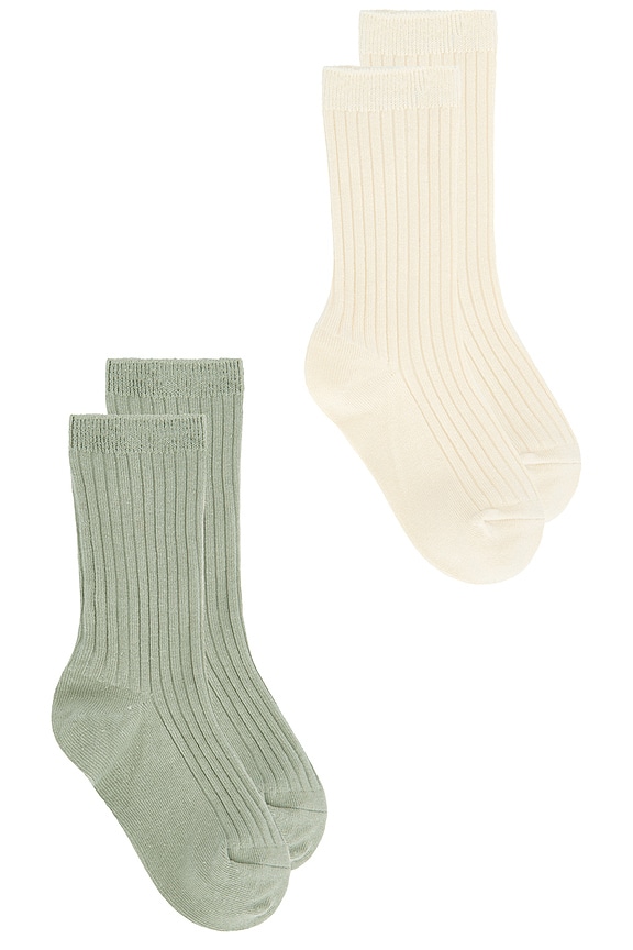 view 2 of 3 Kids Socks Set in Natural & Sage