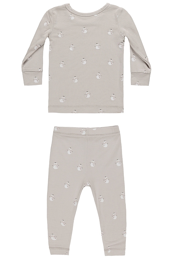 view 2 of 2 Kids Bamboo Pajama Set in Snowmen