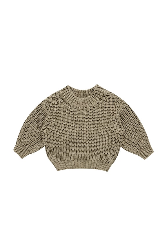 view 1 of 3 Kids Chunky Knit Sweater in Olive