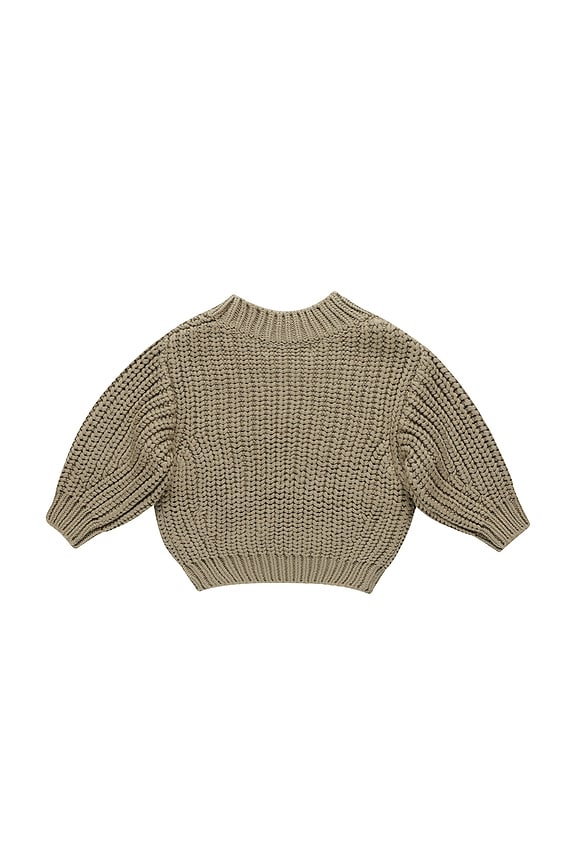 view 2 of 3 Kids Chunky Knit Sweater in Olive