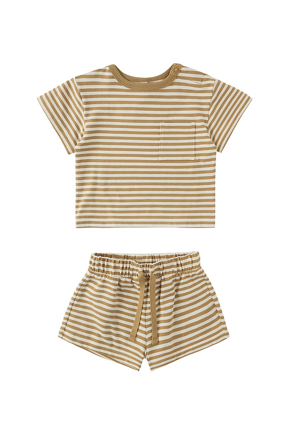 view 1 of 7 SET DE CAMISETA Y SHORT in Honey Stripe