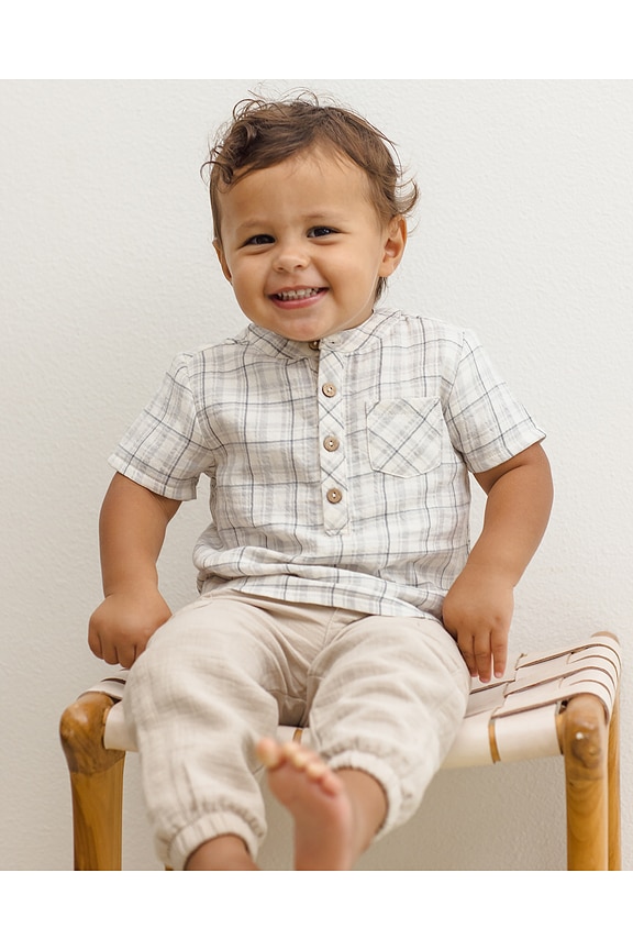 view 2 of 7 CAMISA JAXSON in Blue Plaid
