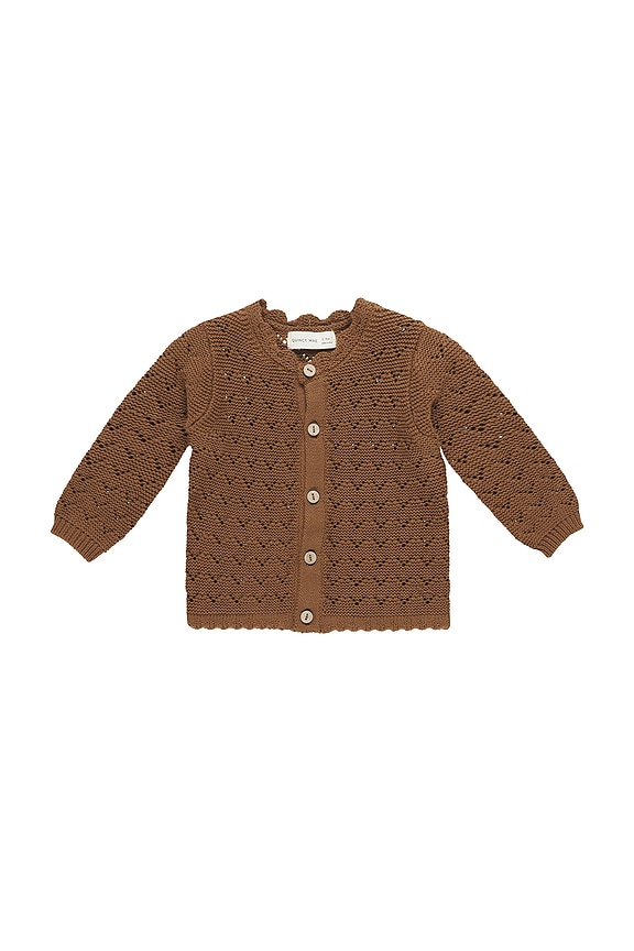 view 1 of 2 Kids Scalloped Cardigan in Cinnamon