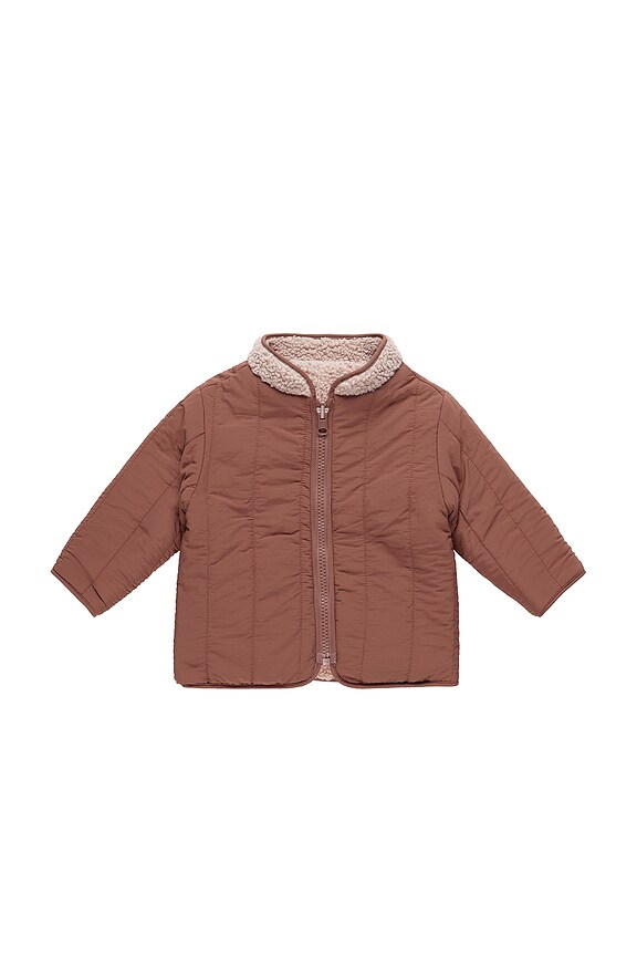 view 2 of 2 Kids Faux Fur Zip Jacket in Blush