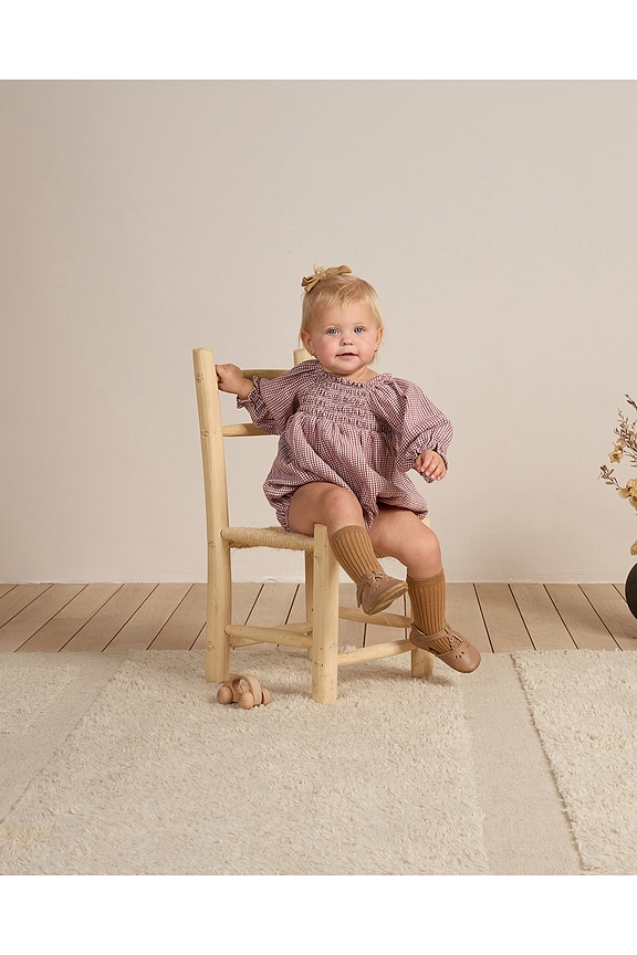 view 2 of 2 Kids Eden Romper in Plum Gingham