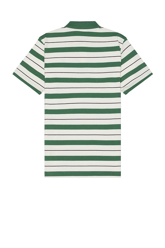 view 2 of 4 x Puma Sunday Stripe Polo in Warm White & Deep Forest