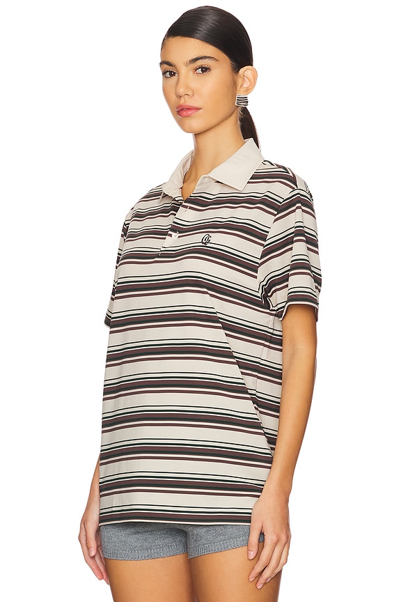view 2 of 4 Monogram Striped Polo in Brown