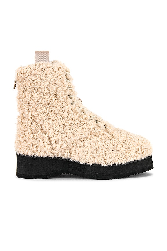 view 1 of 5 Sherpa Lace-Up Boot in Nude