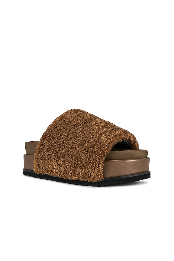 view 2 of 5 Fuzzy Platform Sandal in Cognac
