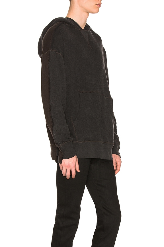 view 2 of 4 Two Toned Seamed Hoodie in Black