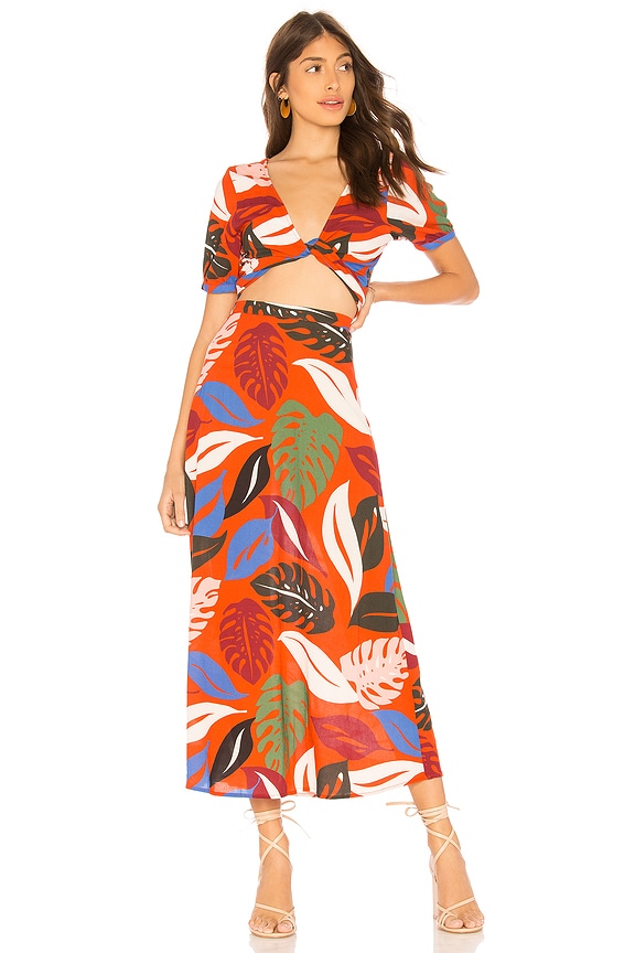view 1 of 4 Wrap Top and Skirt Set in Leaf