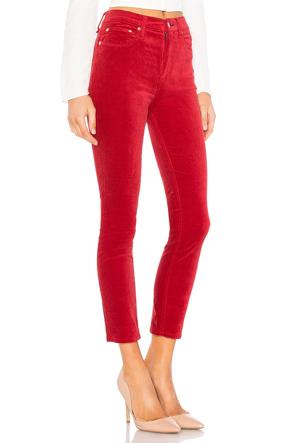 view 2 of 4 High Rise Velvet Skinny in Chili Pepper
