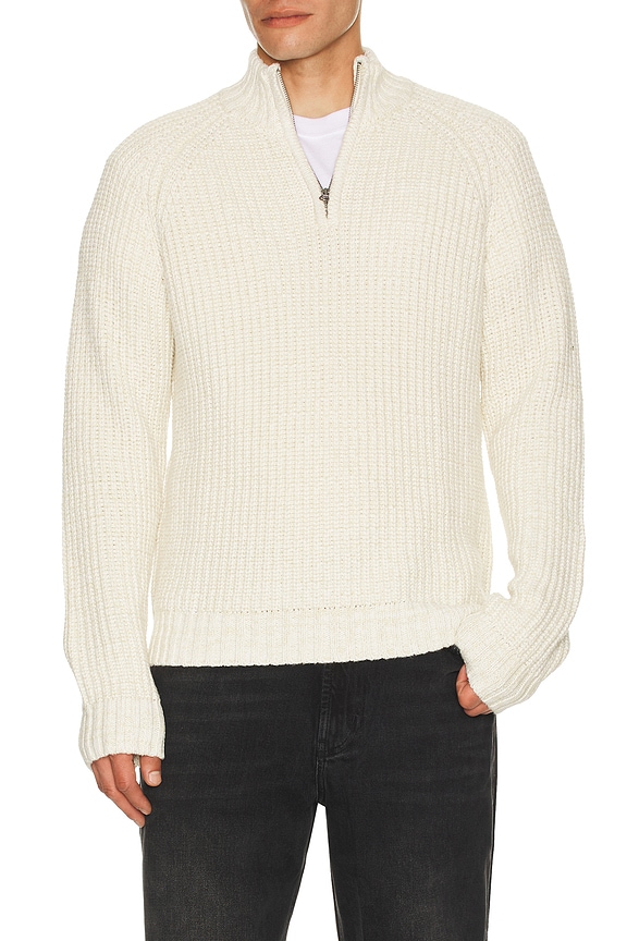 view 1 of 4 Stratton Quarter Zip Sweater in Snowdrift Marl