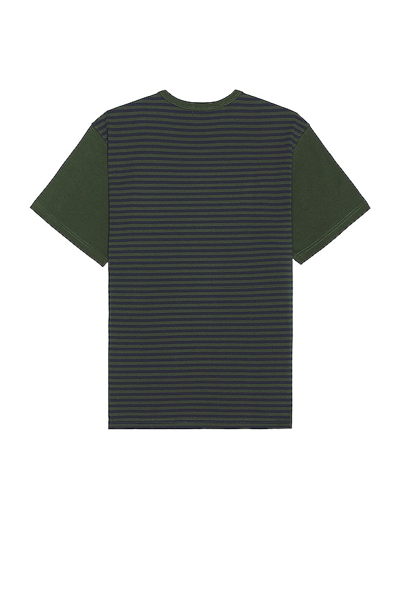 view 2 of 3 Sato Short Sleeve T-Shirt in Evergreen & Navy Stripe