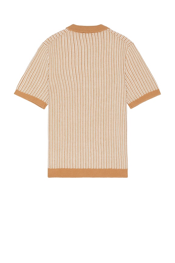 view 2 of 4 Royce Knit Short Sleeve Polo in Tawny White
