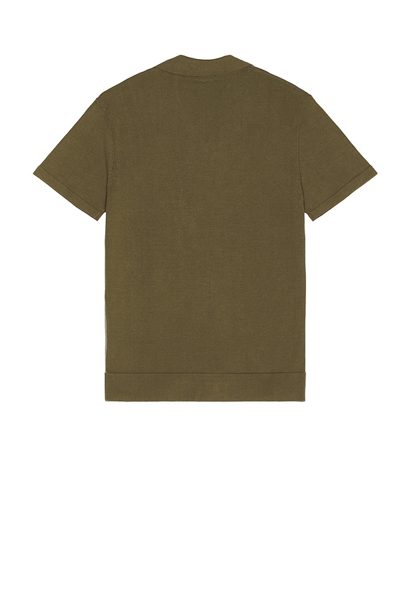 view 2 of 5 Silas Knitted Shirt in Olive Khaki Stripe