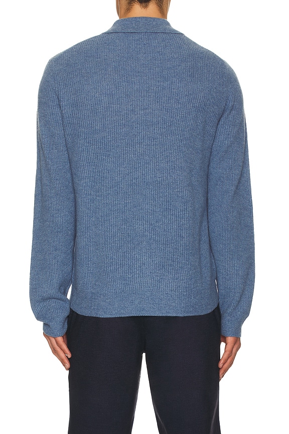 view 2 of 4 Monty Quarter Zip Polo in Cerulean Melange