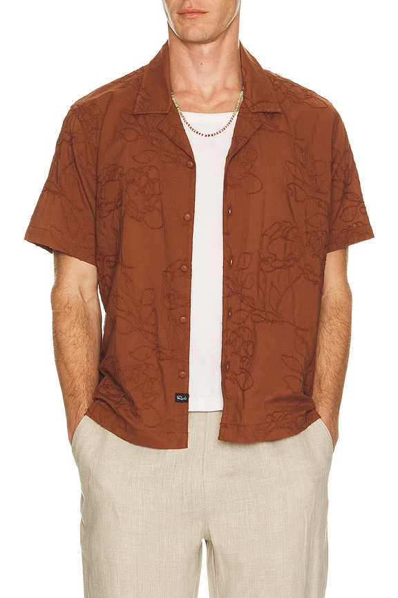 view 1 of 5 Tyler Short Sleeve Shirt in Floral Rope Rust