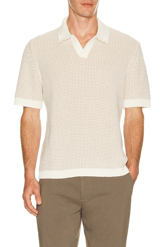 view 1 of 4 Pearson Knitted Polo in White Sands