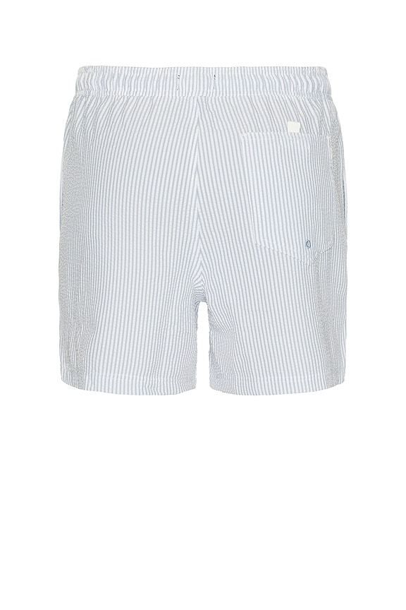 view 2 of 5 La Brea Swim Shorts in Blue White Seersucker