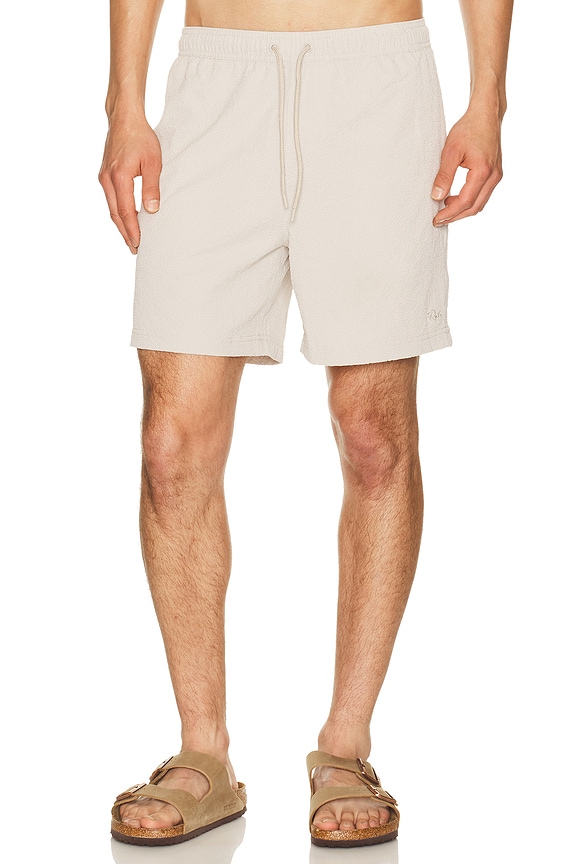 view 1 of 5 La Brea Swim Trunks in Khaki Check