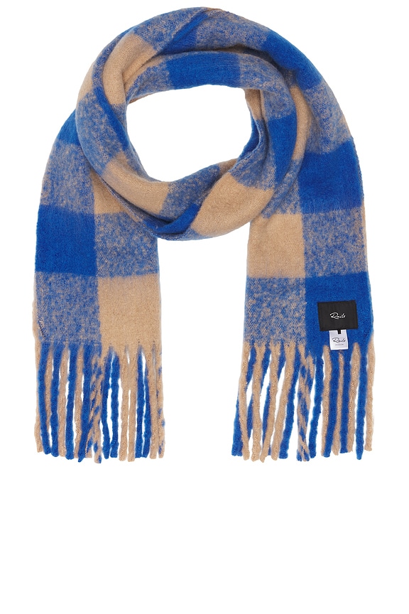 view 2 of 3 BUFANDA CON DETALLE DE FLECOS OSLO in Cobalt Camel