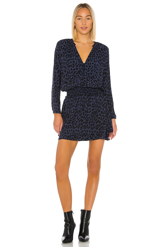 view 1 of 3 Jasmine Mini Dress in Azure Leopard