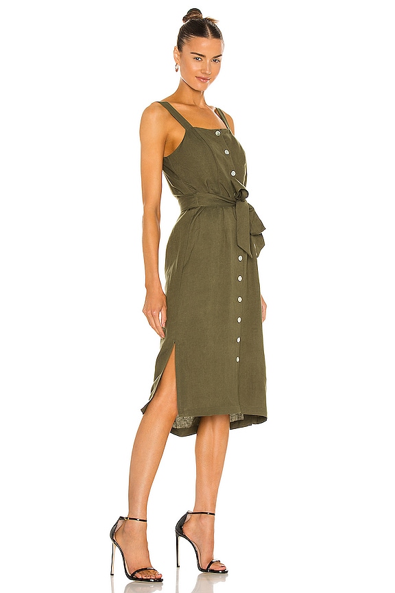 view 2 of 3 Clement Dress in Army Green