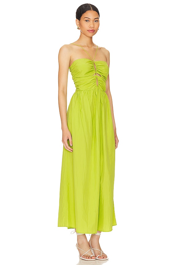 view 2 of 4 ROBE MI-LONGUE SILVIA in Banana Leaf