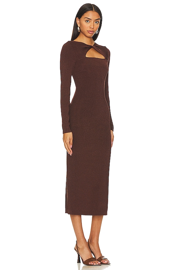 view 2 of 3 NEVE ドレス in Burgundy Lurex