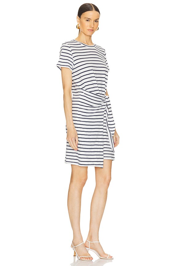 view 2 of 3 EDIE 랩 원피스 in Ivory Navy Stripe