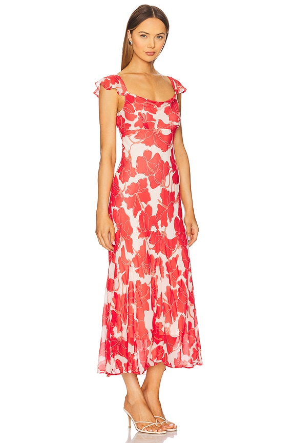 view 2 of 3 Marigold Dress in Scarlet Hibiscus