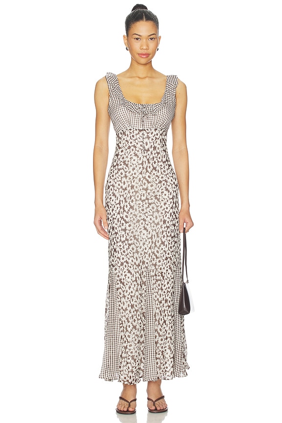 view 1 of 3 ROBE DAHLIA in Espresso Daisy Gingham Mix