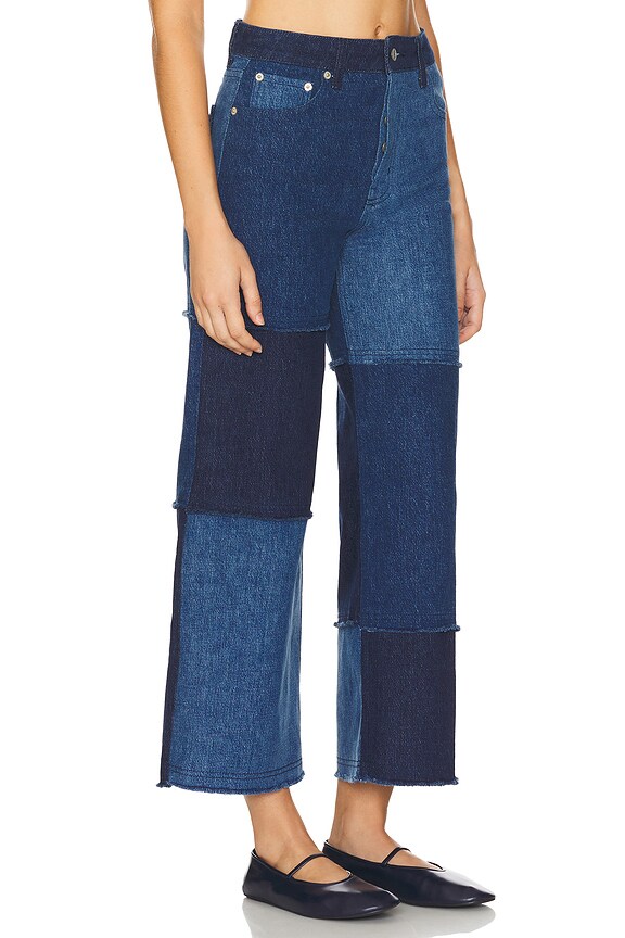 view 2 of 6 Getty Crop Jean in Indigo Patchwork