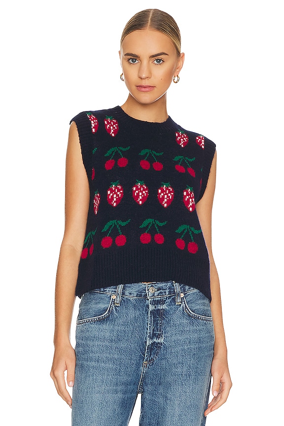 view 2 of 5 Libby Sweater Vest in Navy Fruit Stripe