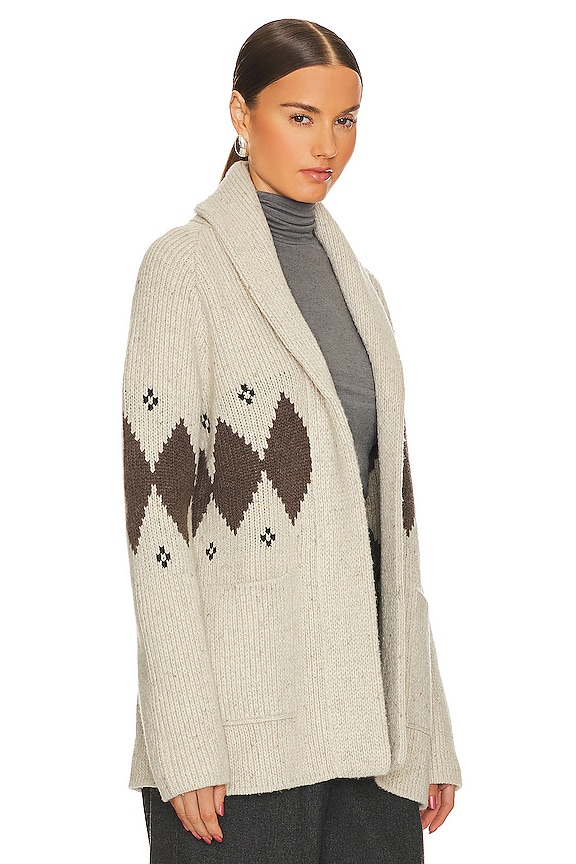 view 2 of 4 Silas Cardigan in Oatmeal Argyle