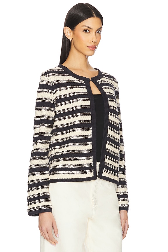 view 2 of 4 GILET NELLY in Navy Oat Stripe