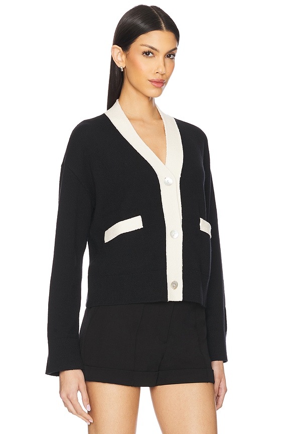 view 2 of 4 Geneva Cardigan in Black & Ivory