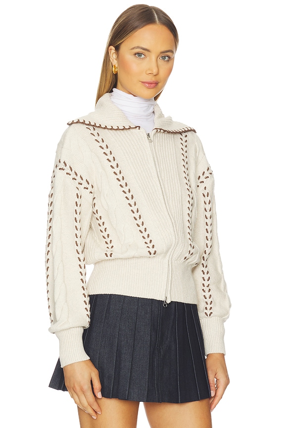 view 2 of 4 Lune Sweater in Oatmeal Brown Whip Stitch