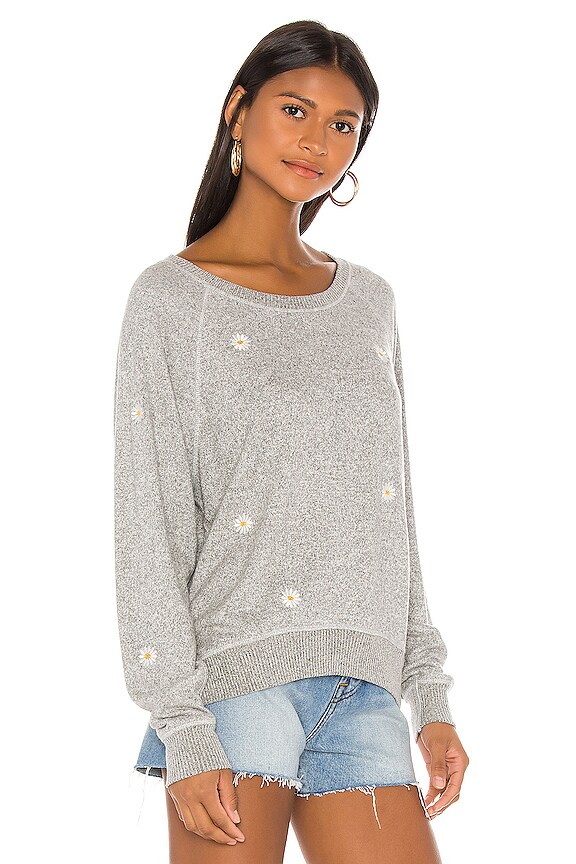 view 2 of 5 SWEAT THEO in Melange Grey Daisy Embroidery