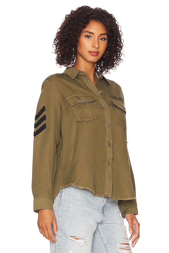 view 2 of 4 Loren Jacket in Olive Black Military Satin Patches