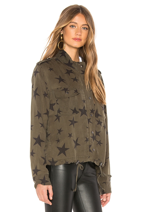 view 2 of 4 Collins Military Jacket in Sage With Black Stars
