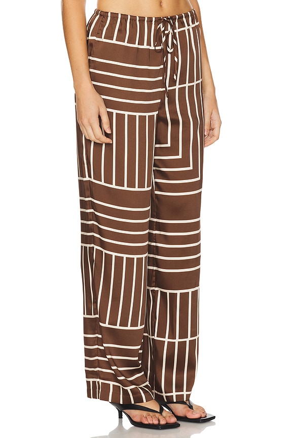view 2 of 6 DAMANI ドローストリングパンツ in Brown Line Art