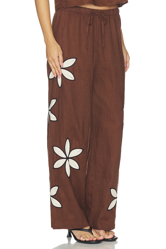 view 2 of 6 PANTALÓN EMMIE  in Cocoa Floral Embroidery